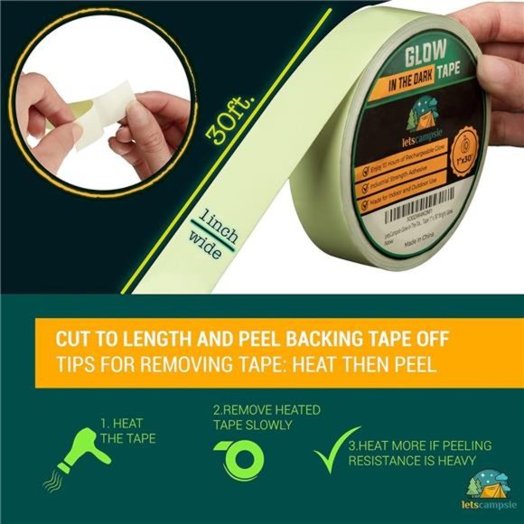 Glow in The Dark Tape –30ft x1inch –Premium Industrial Grade Interior & Exterior - Picture 4 of 7